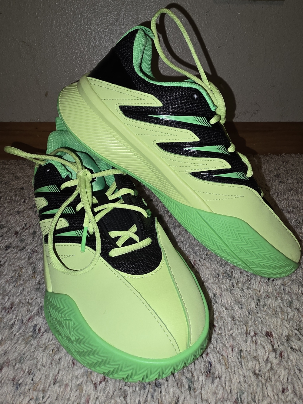 Neon Green and Black Athletic Sneakers